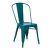 Location de chaise industrielle en métal de couleur bleu turquoise