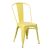 Location de chaise industrielle en métal de couleur jaune pastel