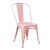 Location de chaise industrielle en metal de couleur rose pastel