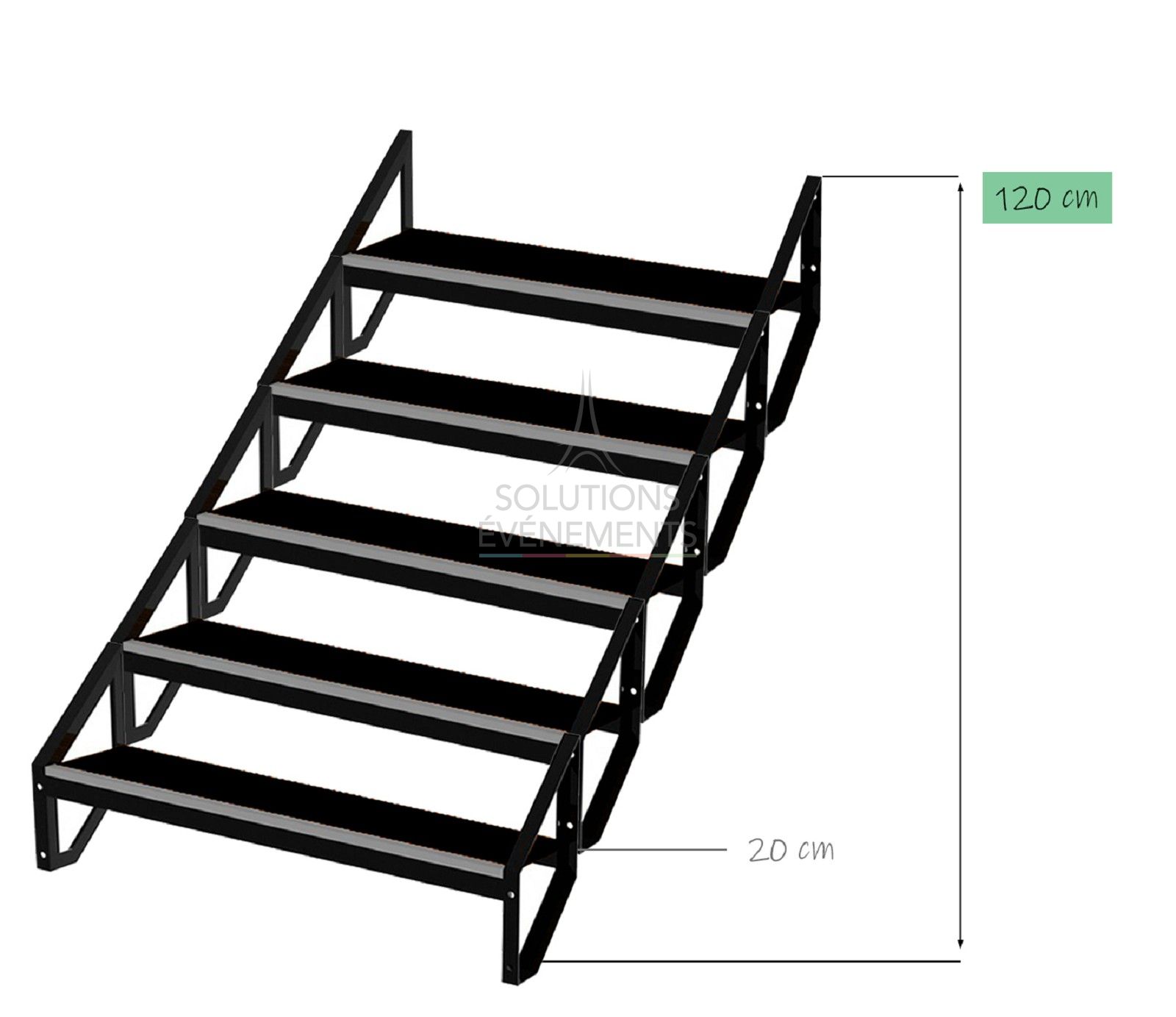 Location d'escalier modulaire pour scène 120cm - Sixty82