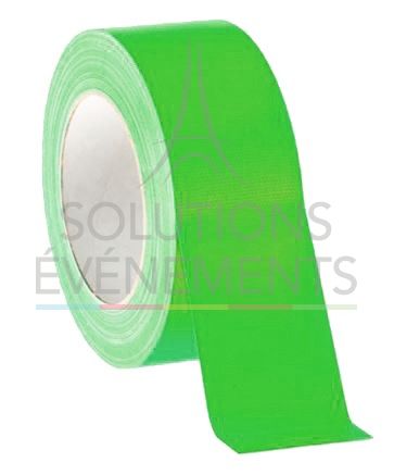 Rouleau de gaffer professionnel vert fluo de 25m00