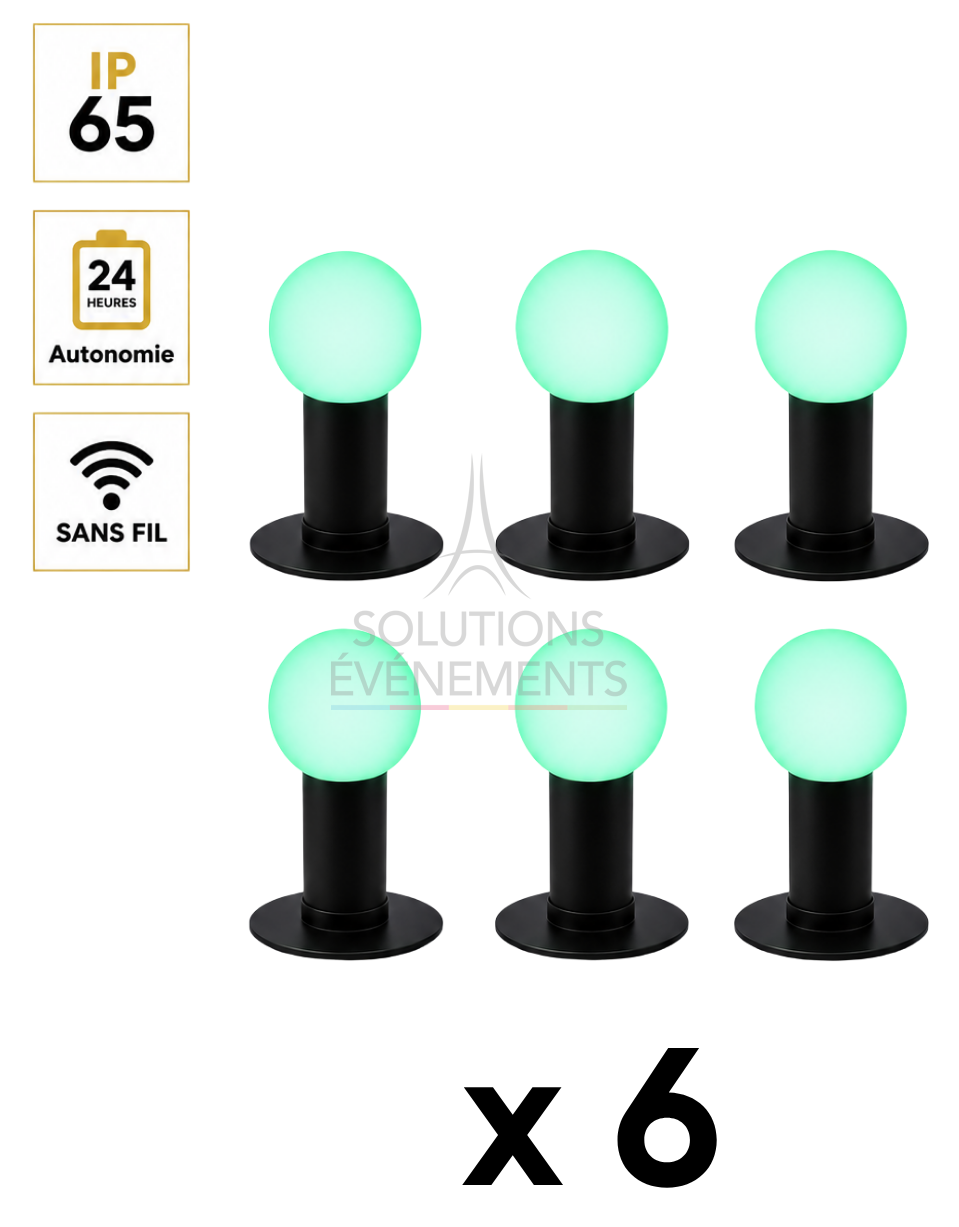 Location pack 6 boules lumineuses Alcor 20 cm