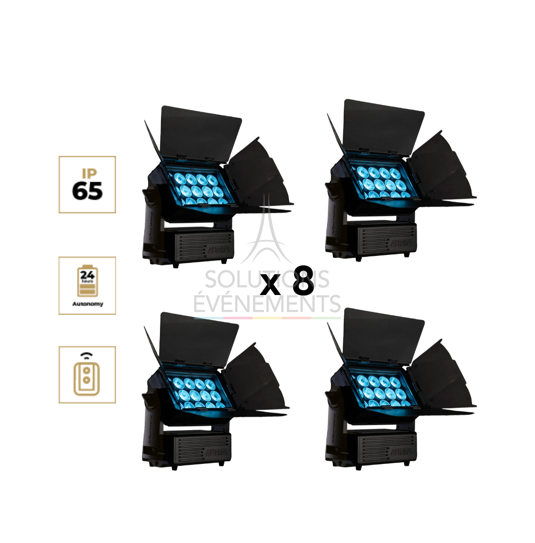Pack 8 projecteurs autonomes ACTARUS IP65