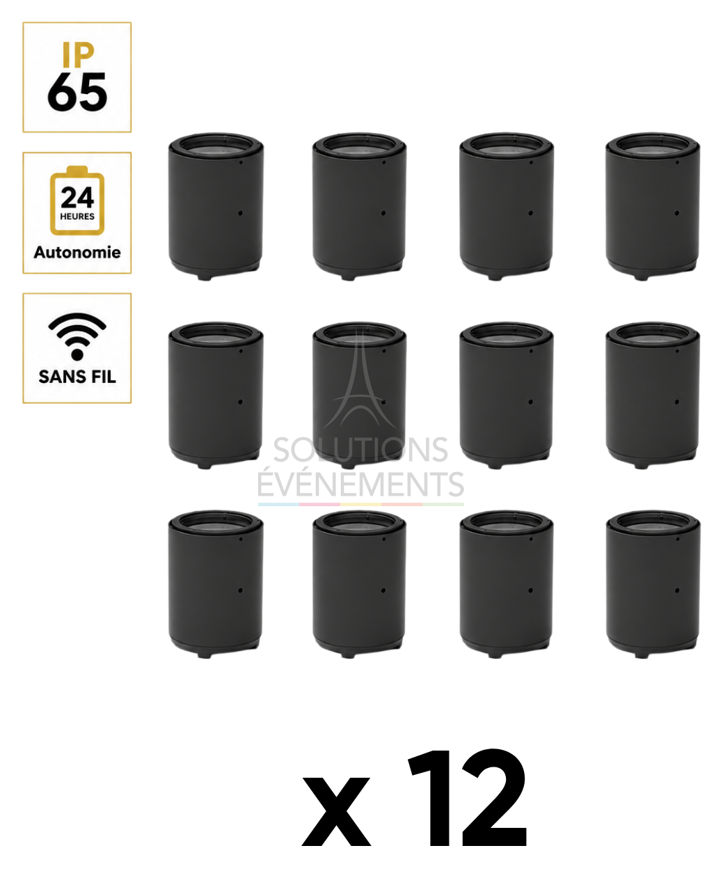 Location pack 12 projecteurs autonomes Alcor IP65