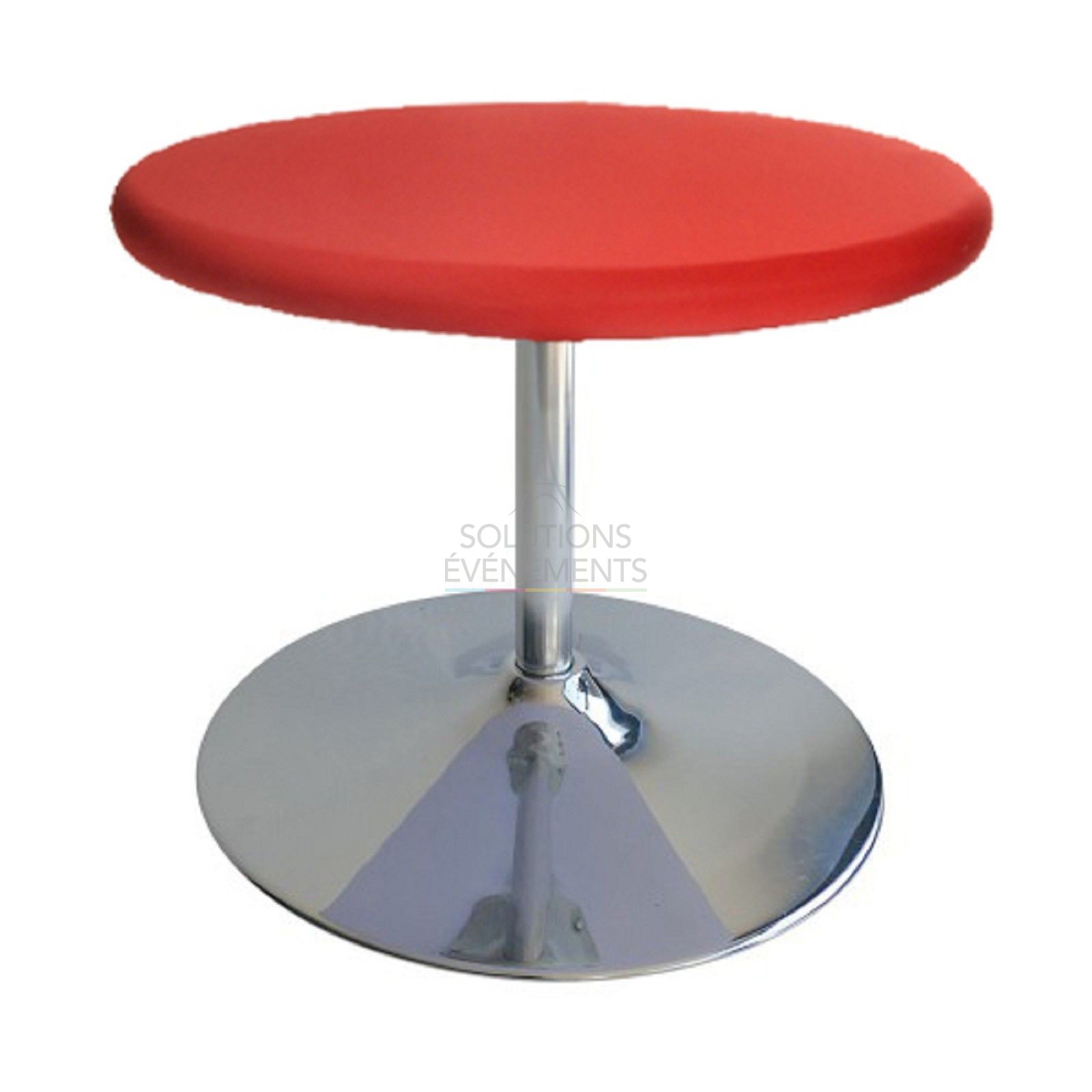 Location de table basse rouge diamètre 70cm