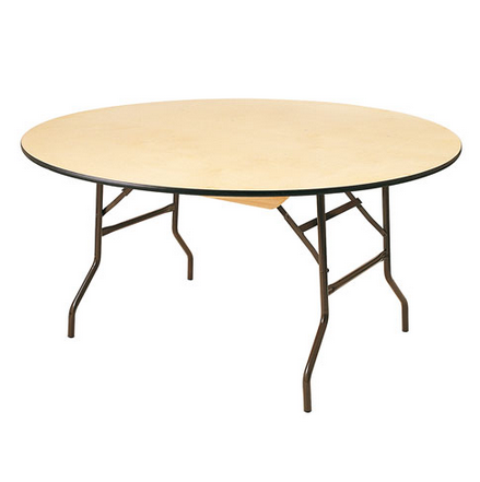 Location de table ronde en bois d'un diamètre de 120cm (6-8 personnes)