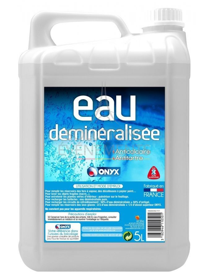 Bidon de 5L d'eau déminéralisée