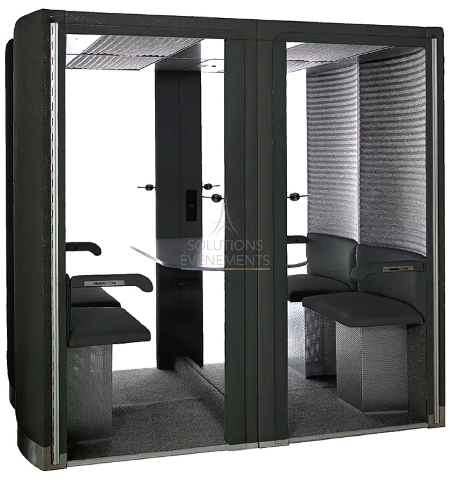 Rental of a soundproof cabin with ventilation and mains power connection