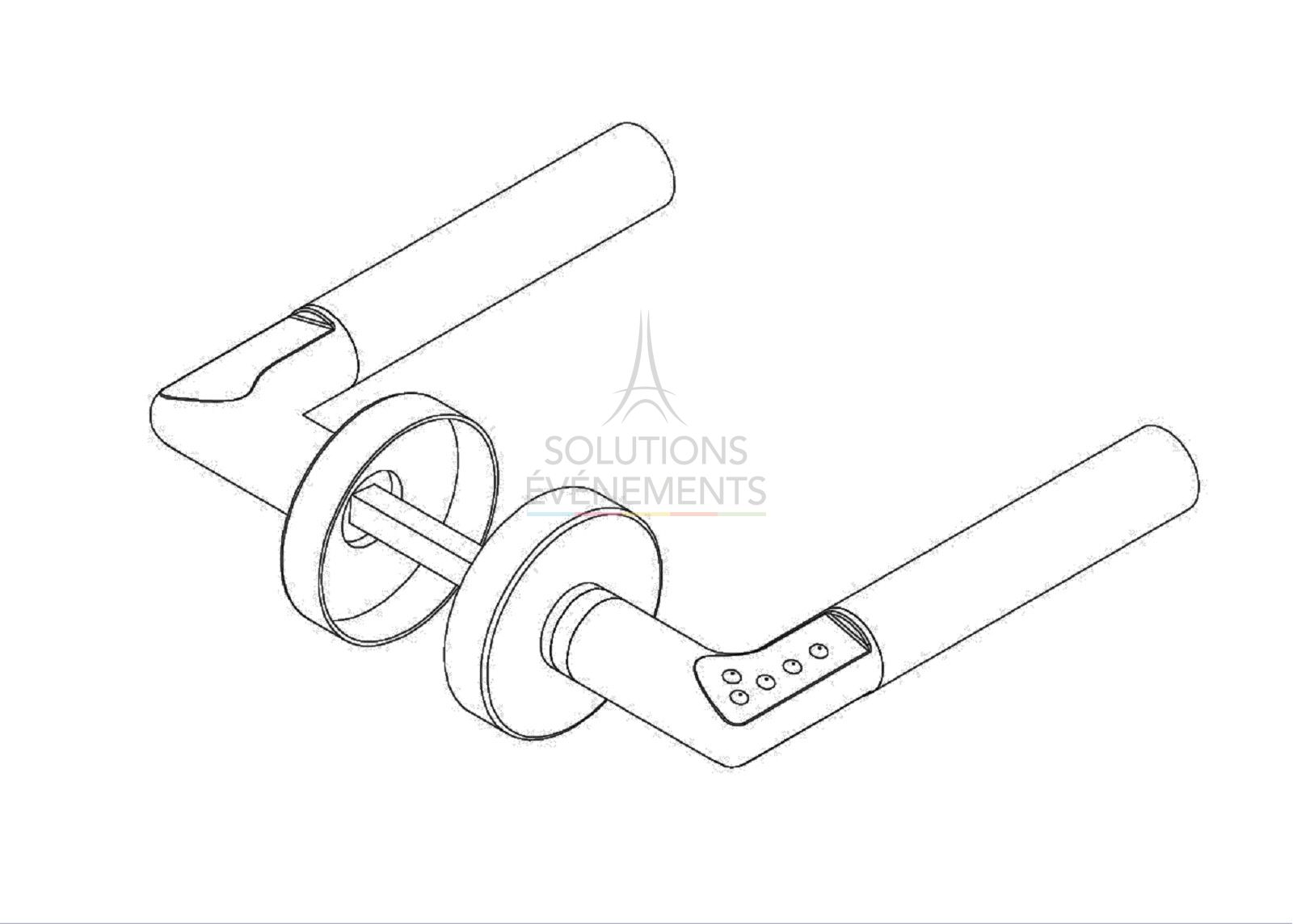 Modular stand door handle rental with Aluvision code