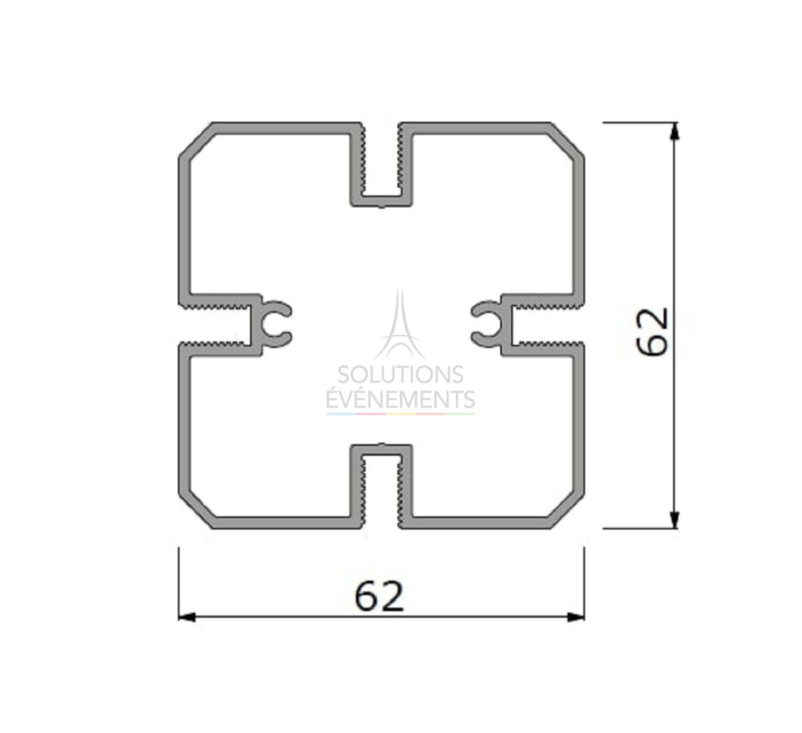 ALUVISION X Corner A1 profile 1488mm - Noir - Visuel 2