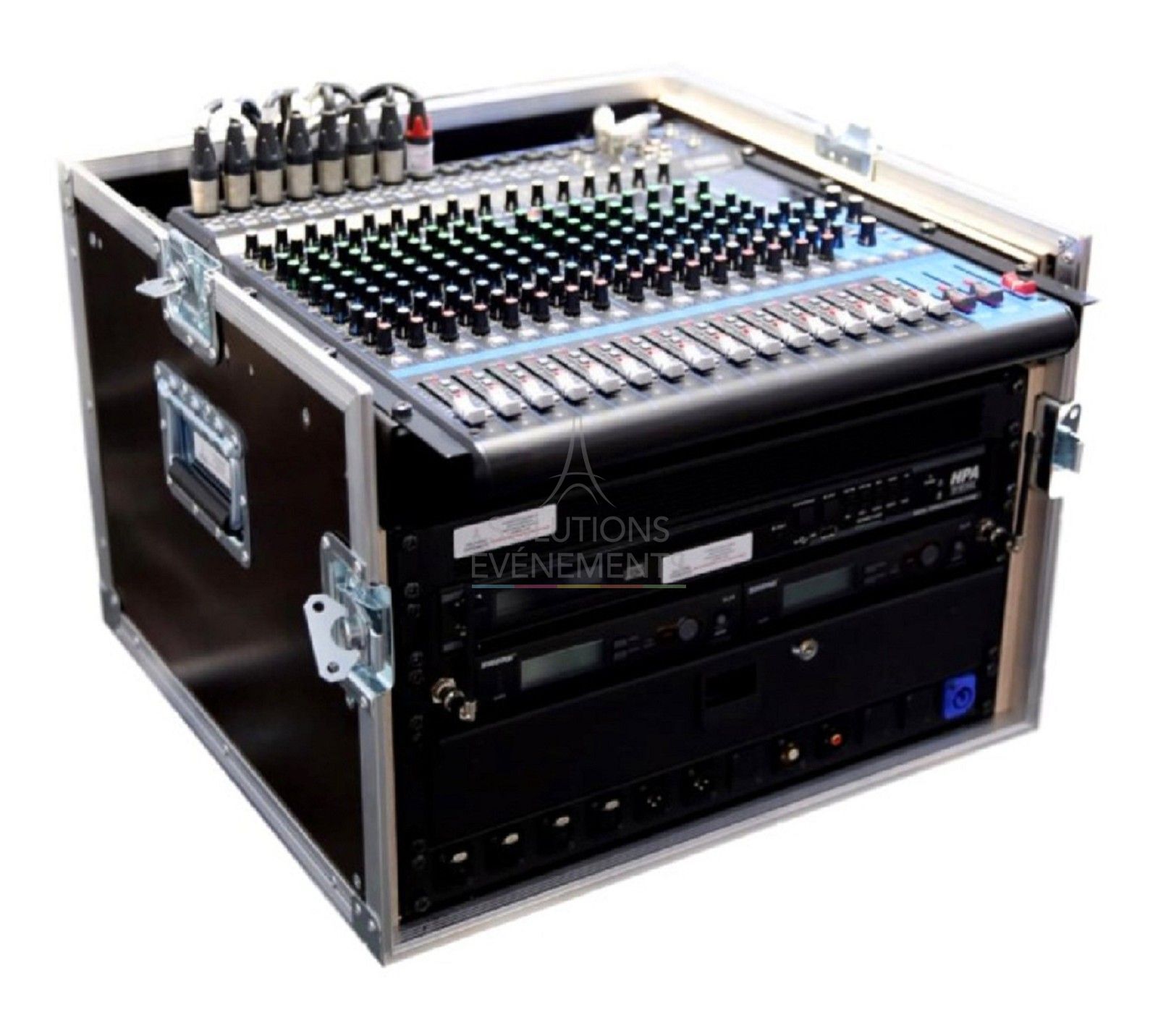 Rental of a complete sound control room, mixing console, microphones, CD player, media, USB...