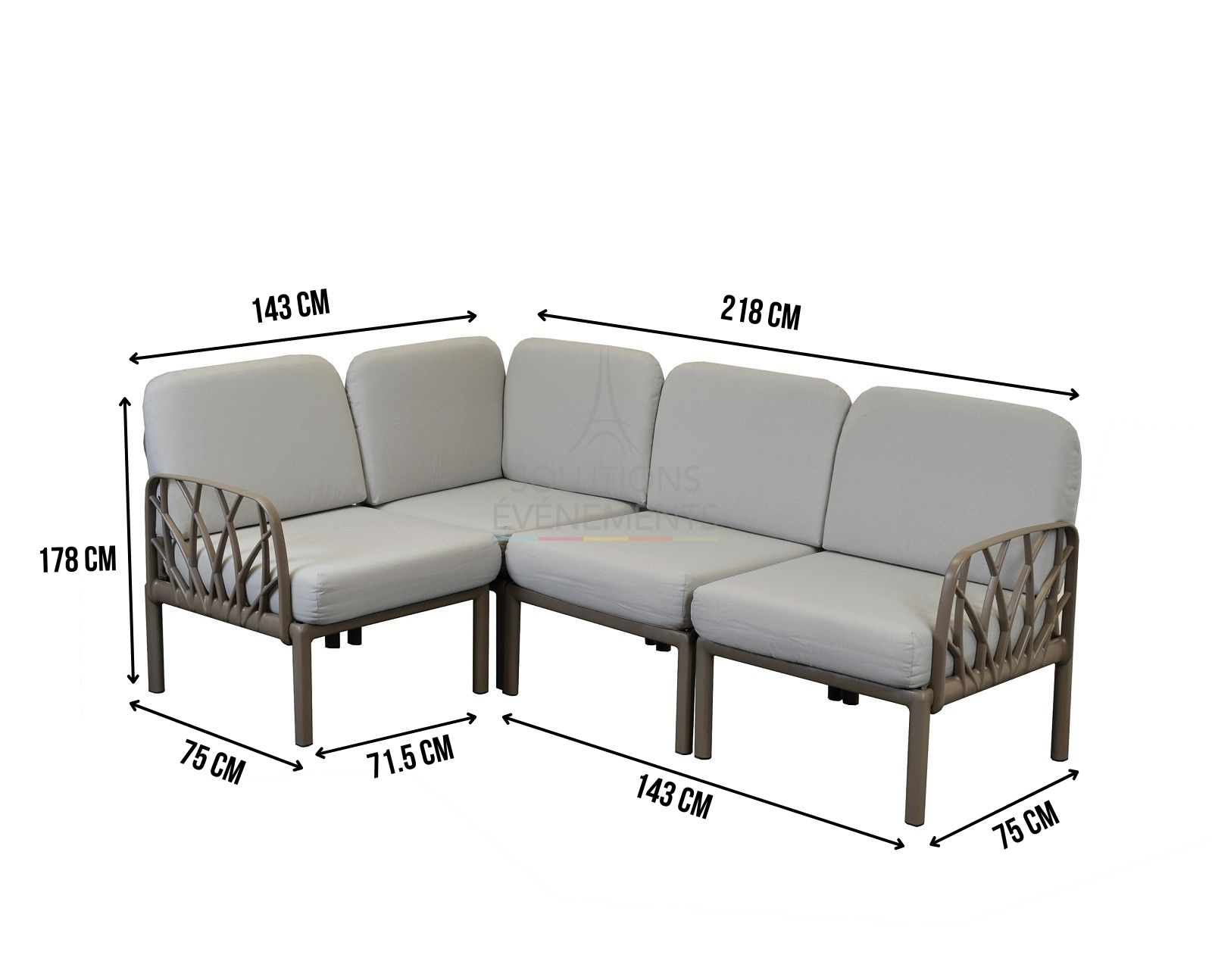 Antibes corner sofa - coffee - Visual 3