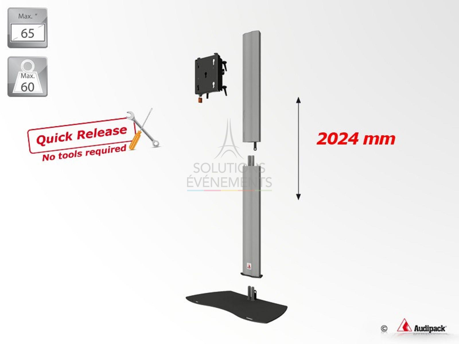 Audipack stand for 32 to 65 inch screen - Visual 2