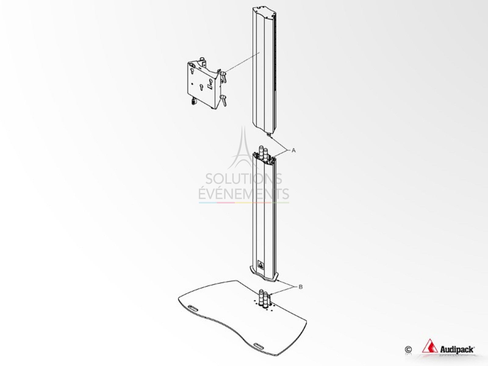Audipack stand for 32 to 65 inch screen - Visual 3