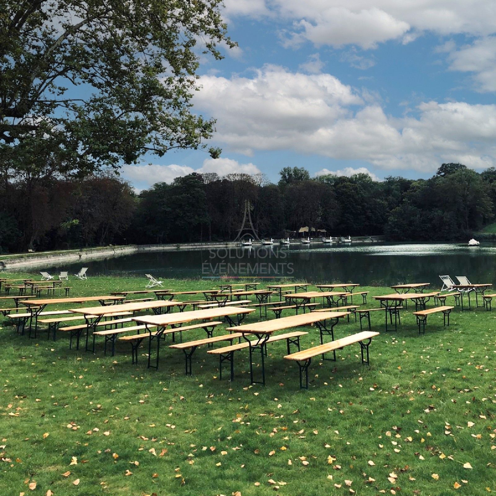 Banc kermesse en bois - Visuel 5