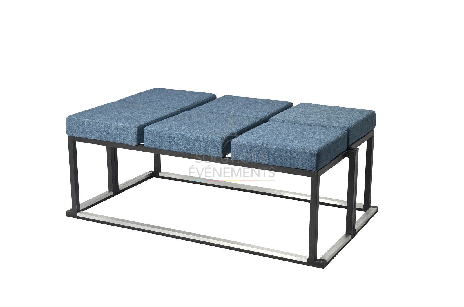 Location banc design tissu bleu