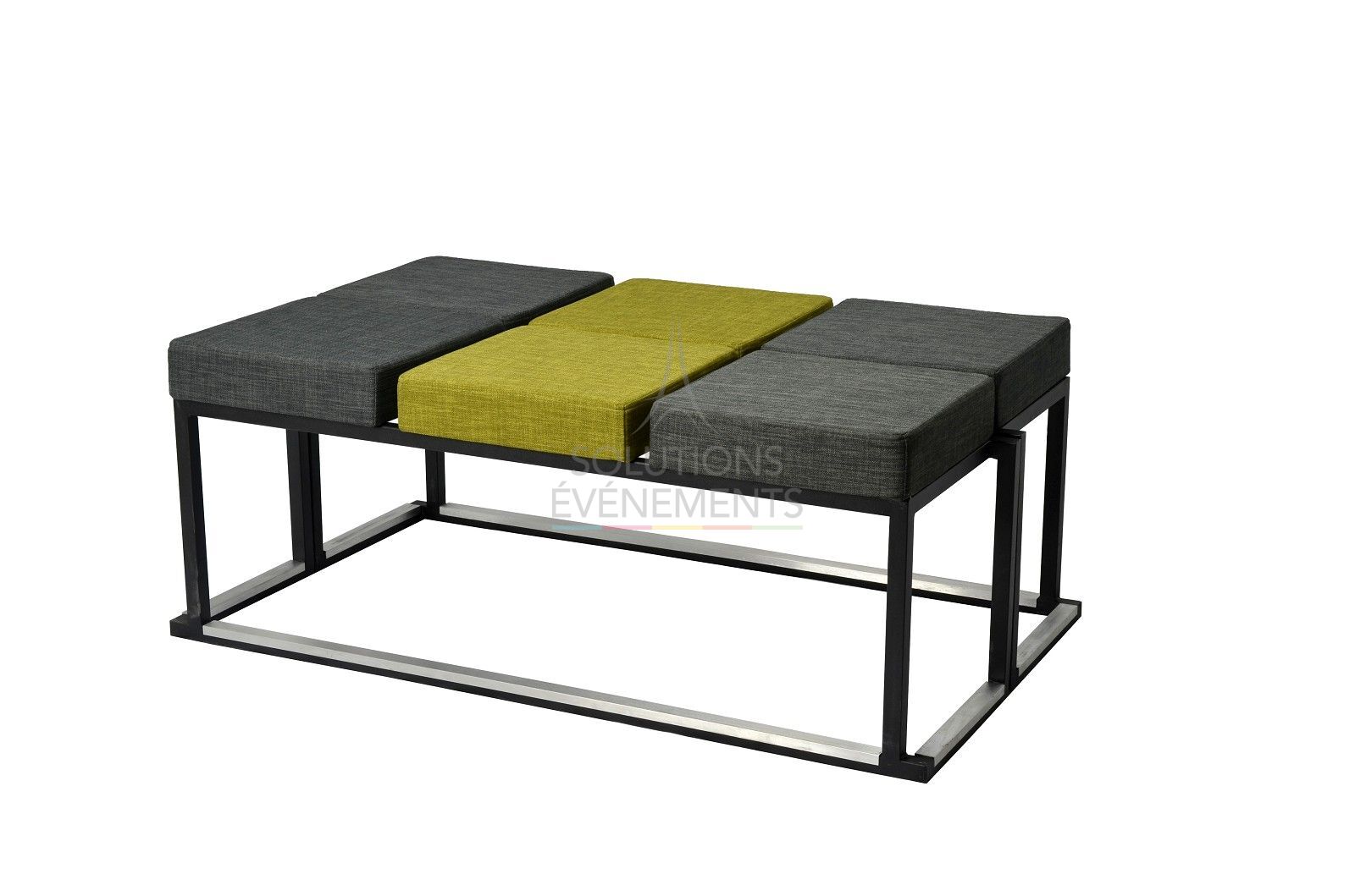 Banc Kubo Love Tissu Gris et Vert - 6 places - Visuel 1