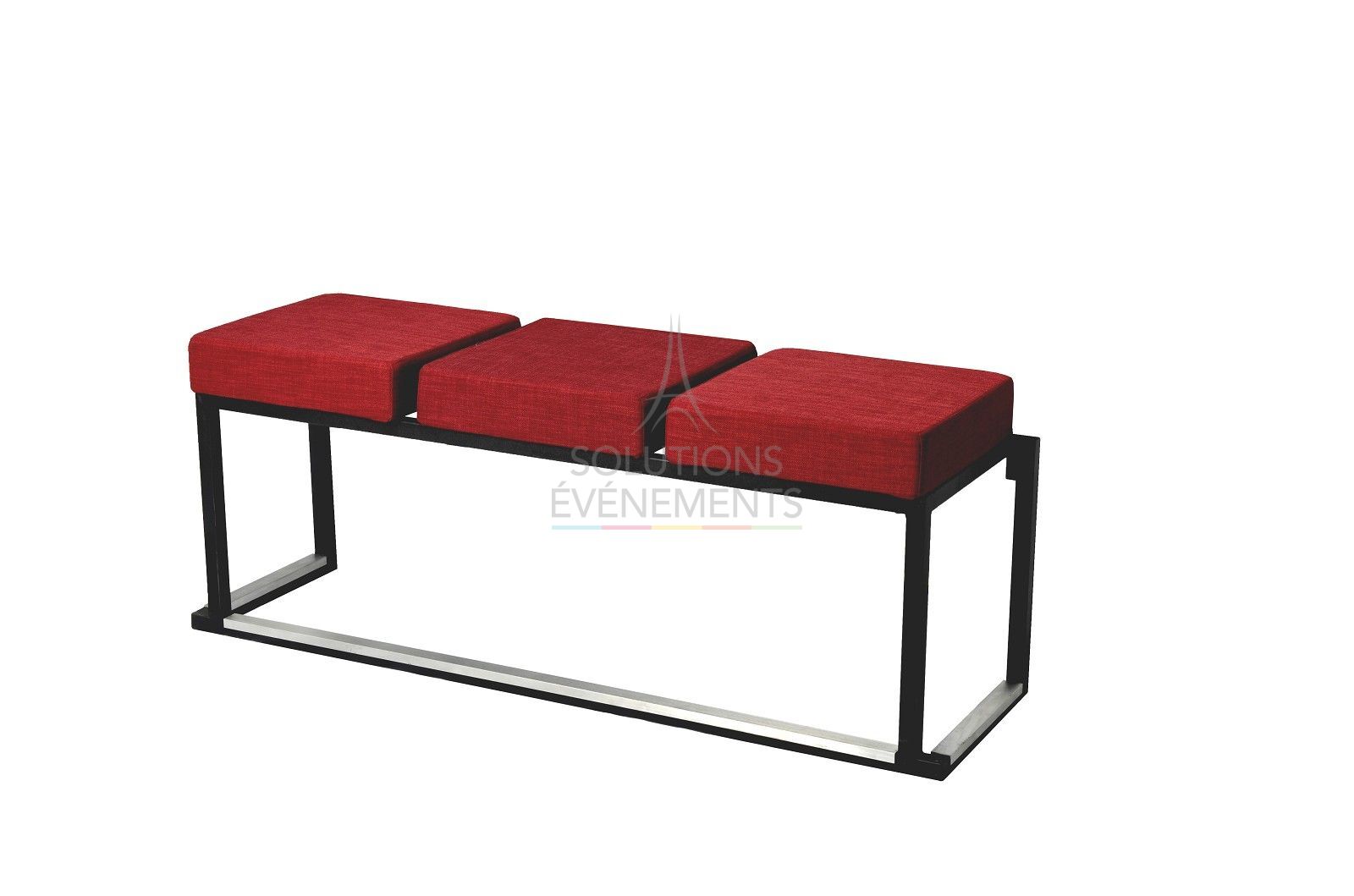 Location banc design tissu rouge