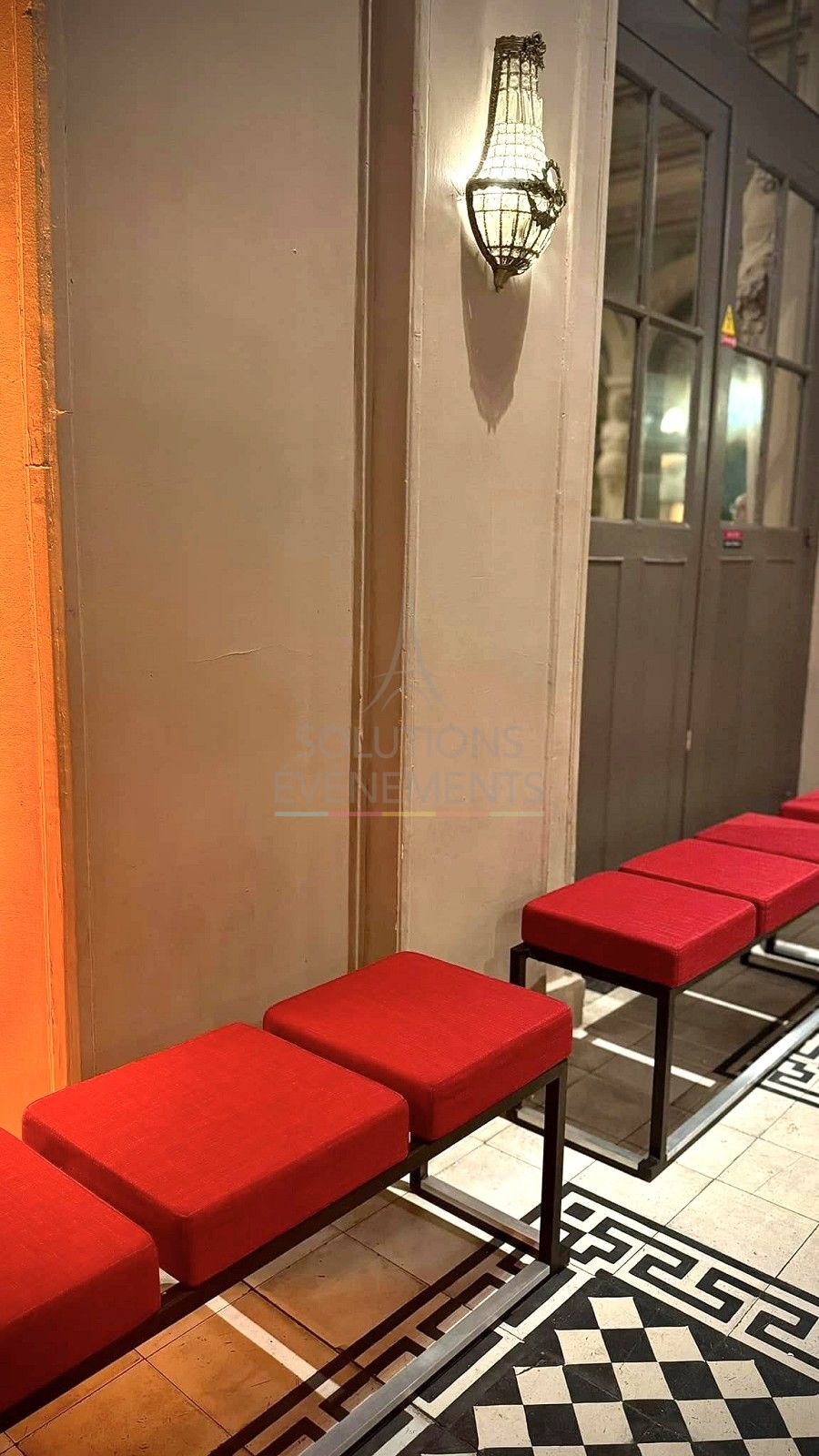 Banc Kubo Love Tissu Rouge - 3 places - Visuel 3