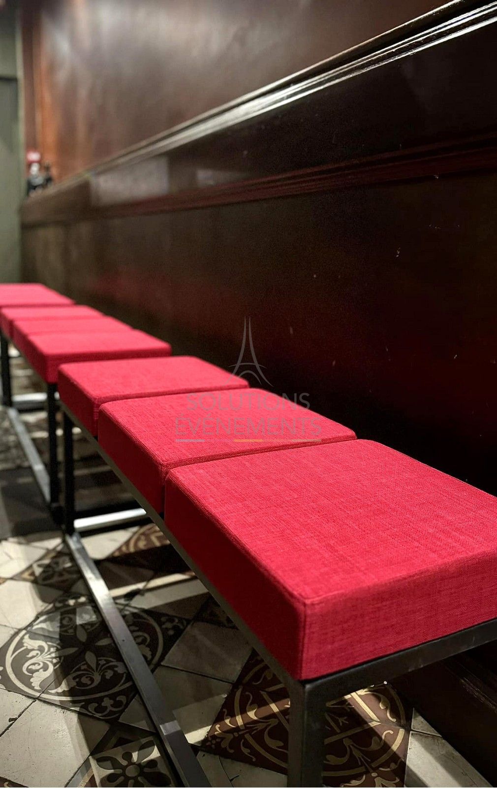 Banc Kubo Love Tissu Rouge - 3 places - Visuel 4