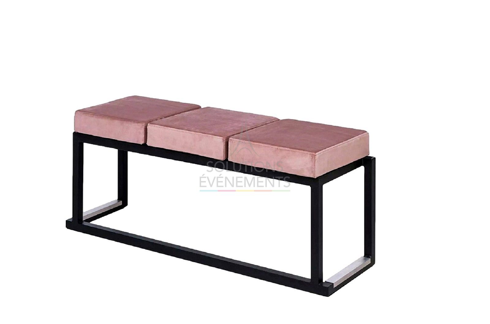 Banc Kubo Love Velours Rose - 3 places - Visuel 1