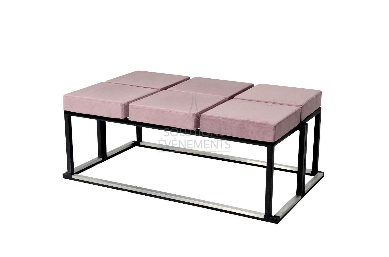 Banc Kubo Love Velours Rose - 6 places - Visuel 1