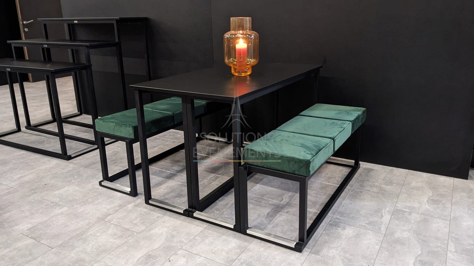 Banc Kubo Love Velours Vert - 3 places - Visuel 2