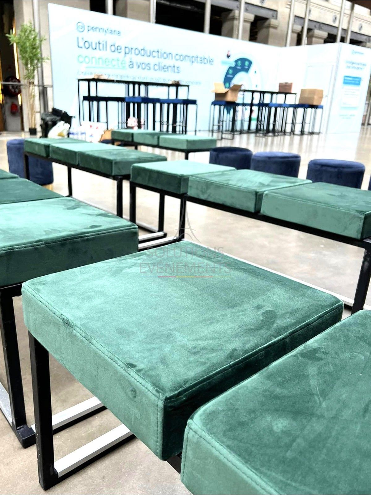 Banc Kubo Love Velours Vert - 3 places - Visuel 5