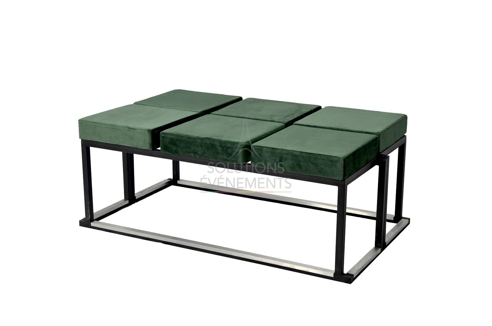 Location banc design velours vert