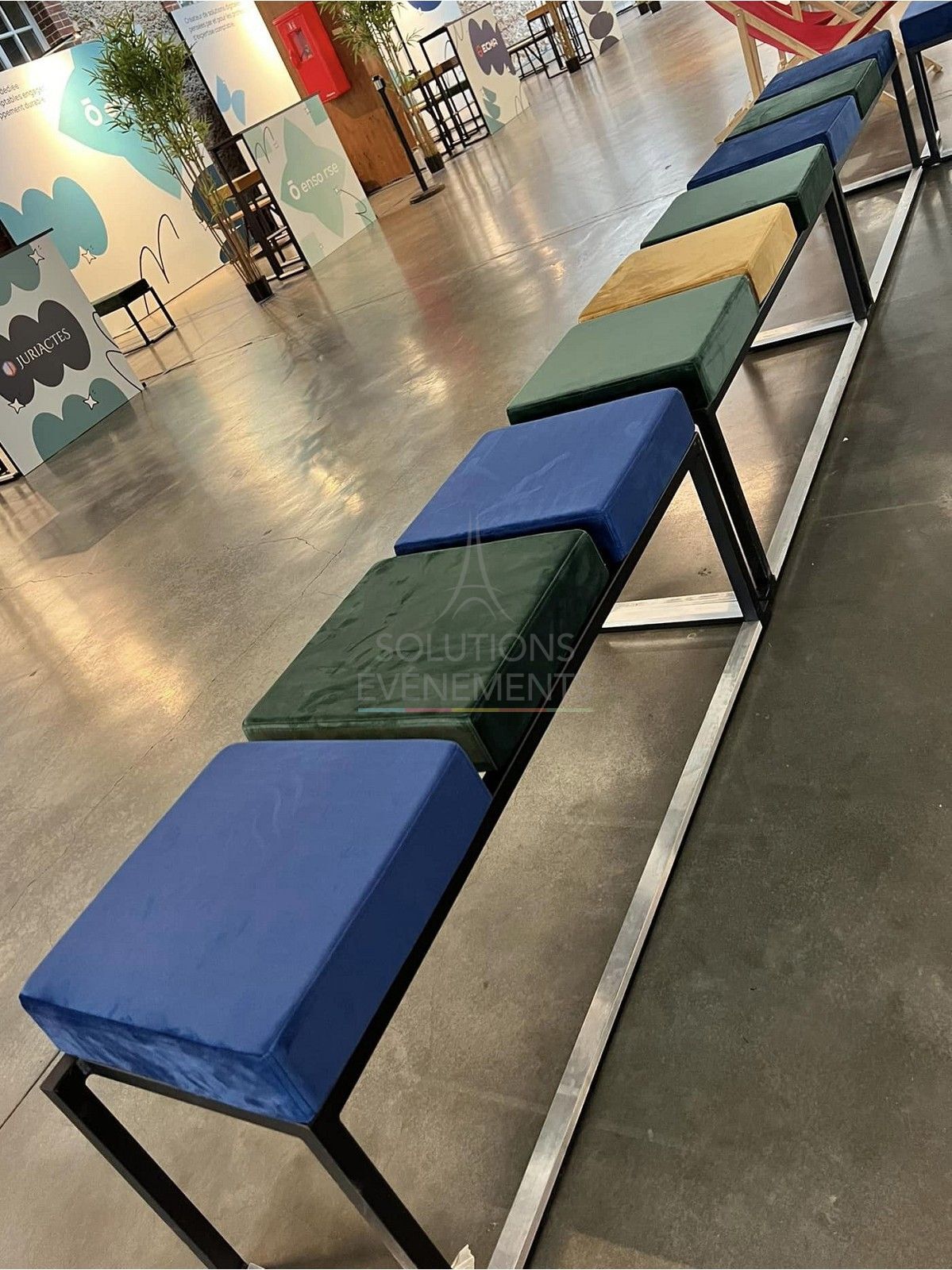 Banc Kubo Love Velours Vert et Or - 3 places - Visuel 2