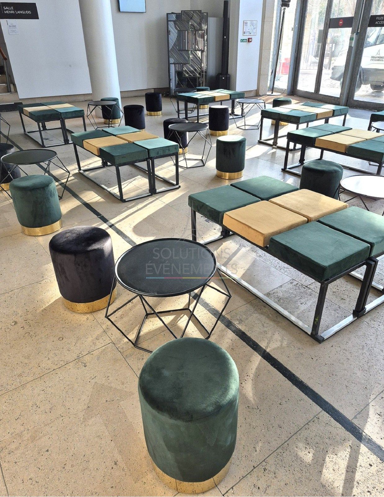 Banc Kubo Love Velours Vert et Or - 6 places - Visuel 4