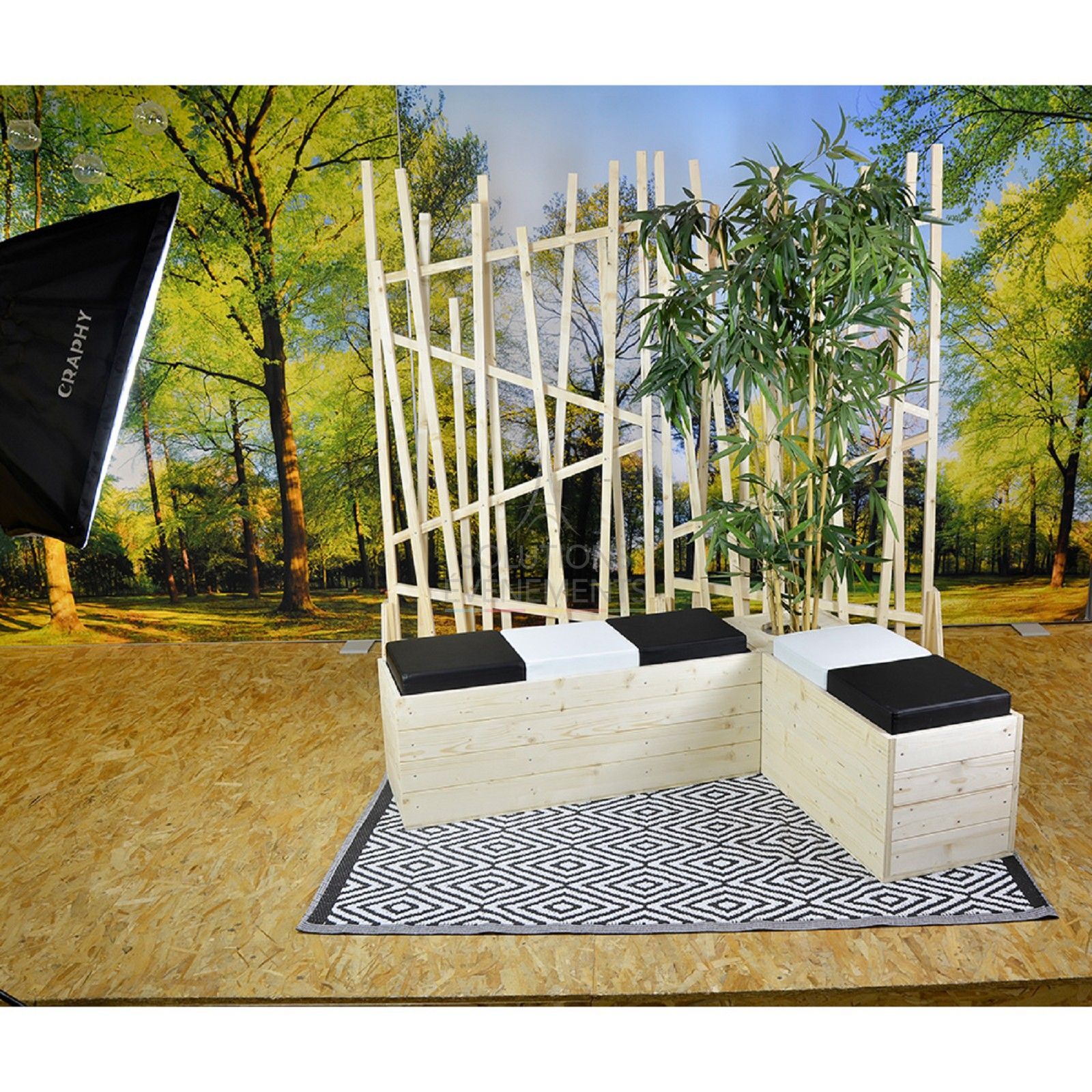 Banquette 3 places Senlis - Cuir Blanc - Visuel 2