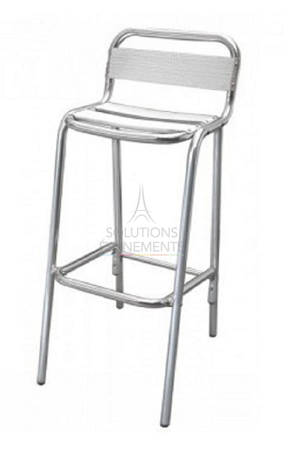 Rental of bistro bar stool in aluminum and stainless steel