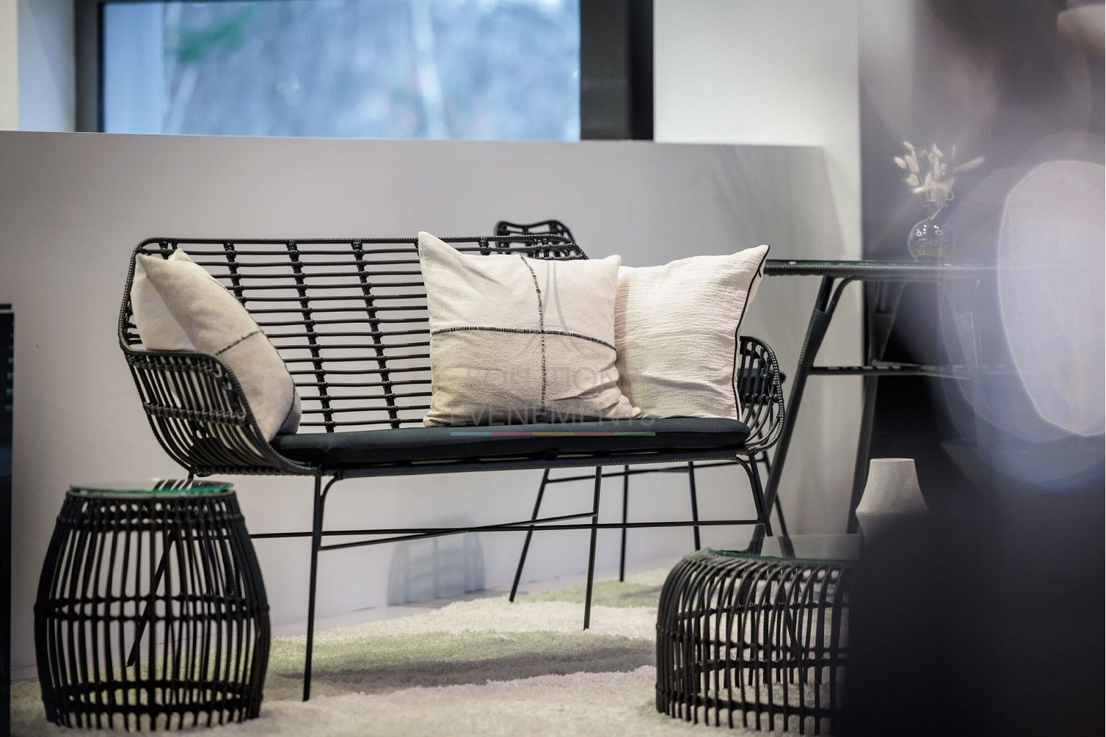 Black Palm Rattan Garden Furniture Pack - Visual 2