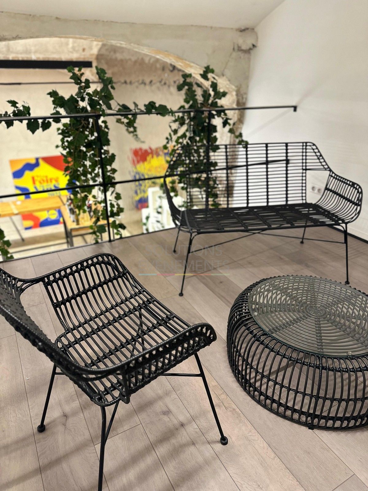 Black Palm Rattan Garden Furniture Pack - Visual 4