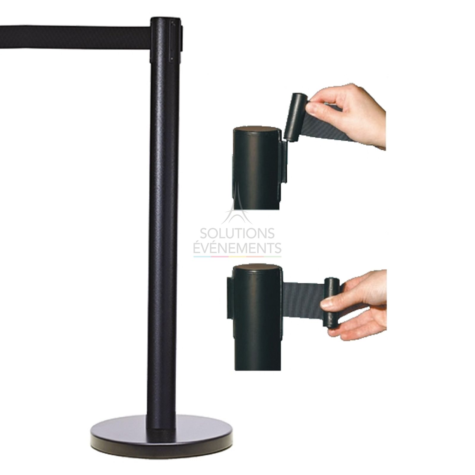 Reel post rental with black strap