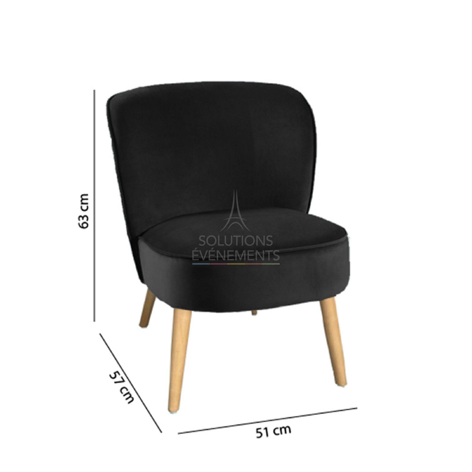 Black velvet Toad armchair - Visual 2