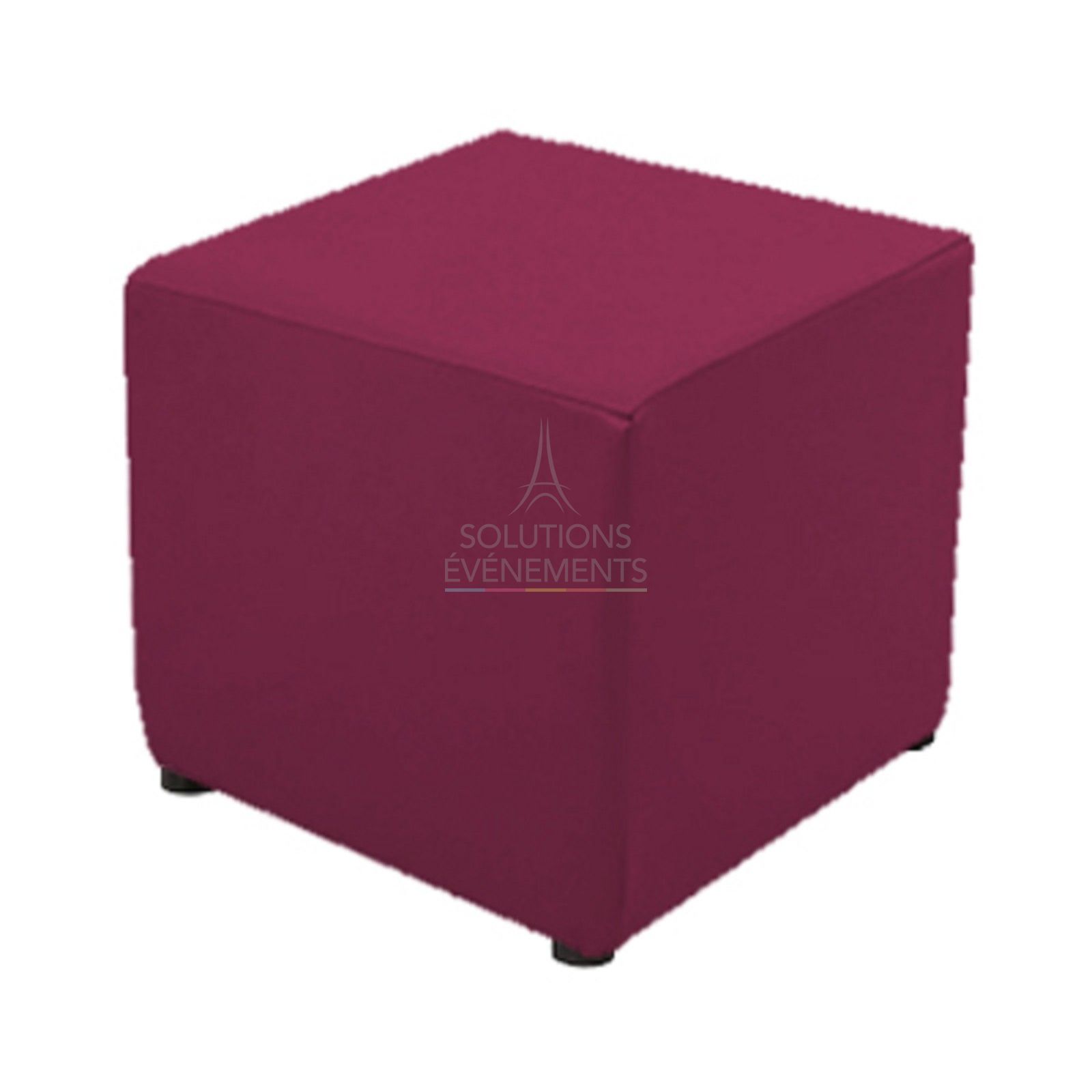 Burgundy cover for pouf - Visual 1