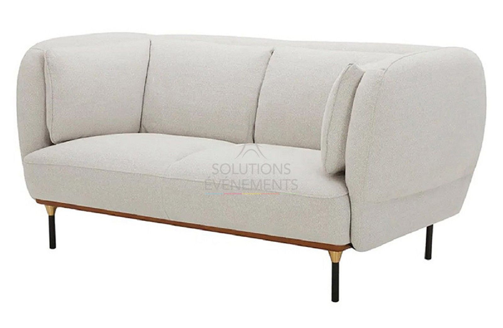 Location canapé 2 places en velours gris