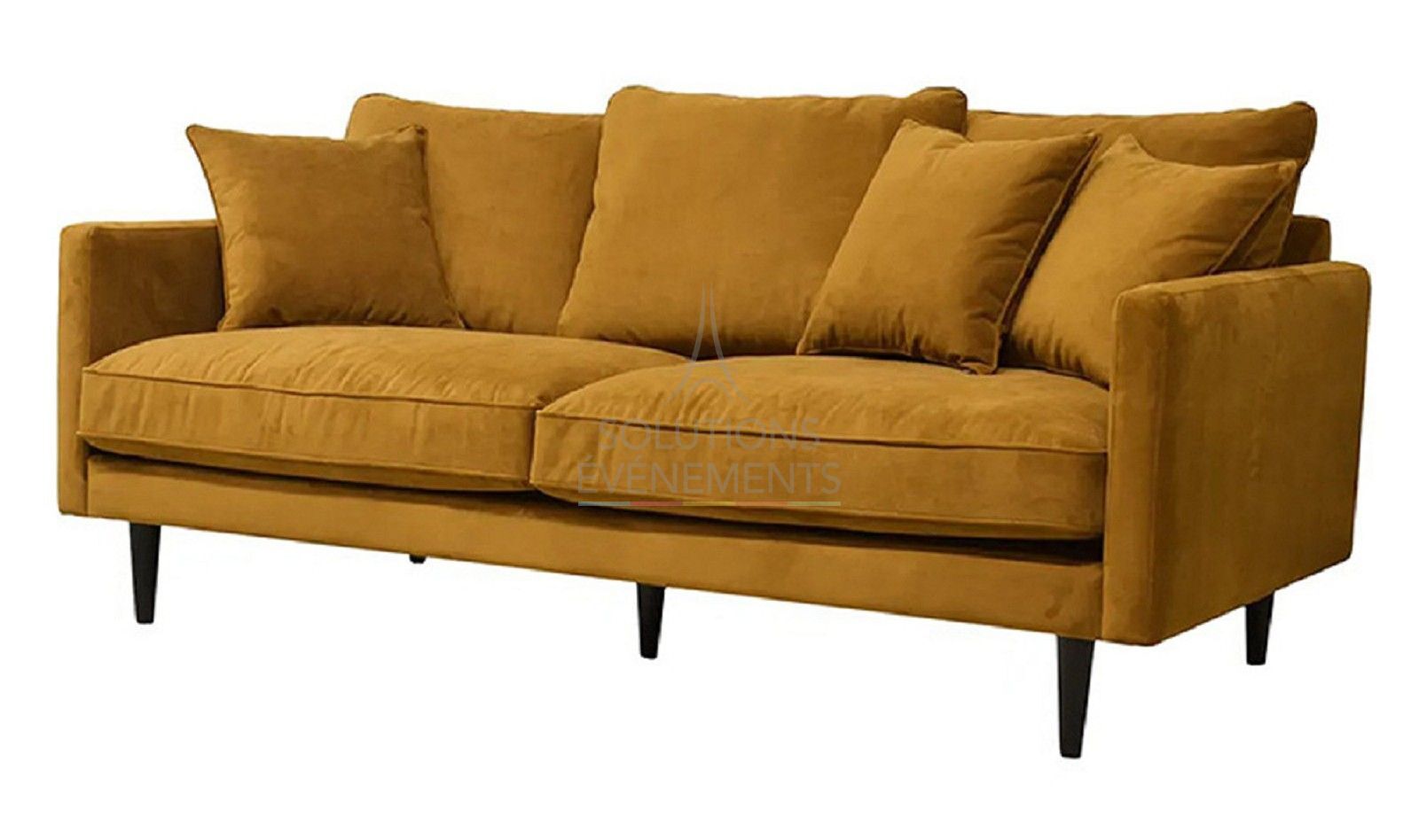 Canapé Victoria velours - Jaune - Visuel 1