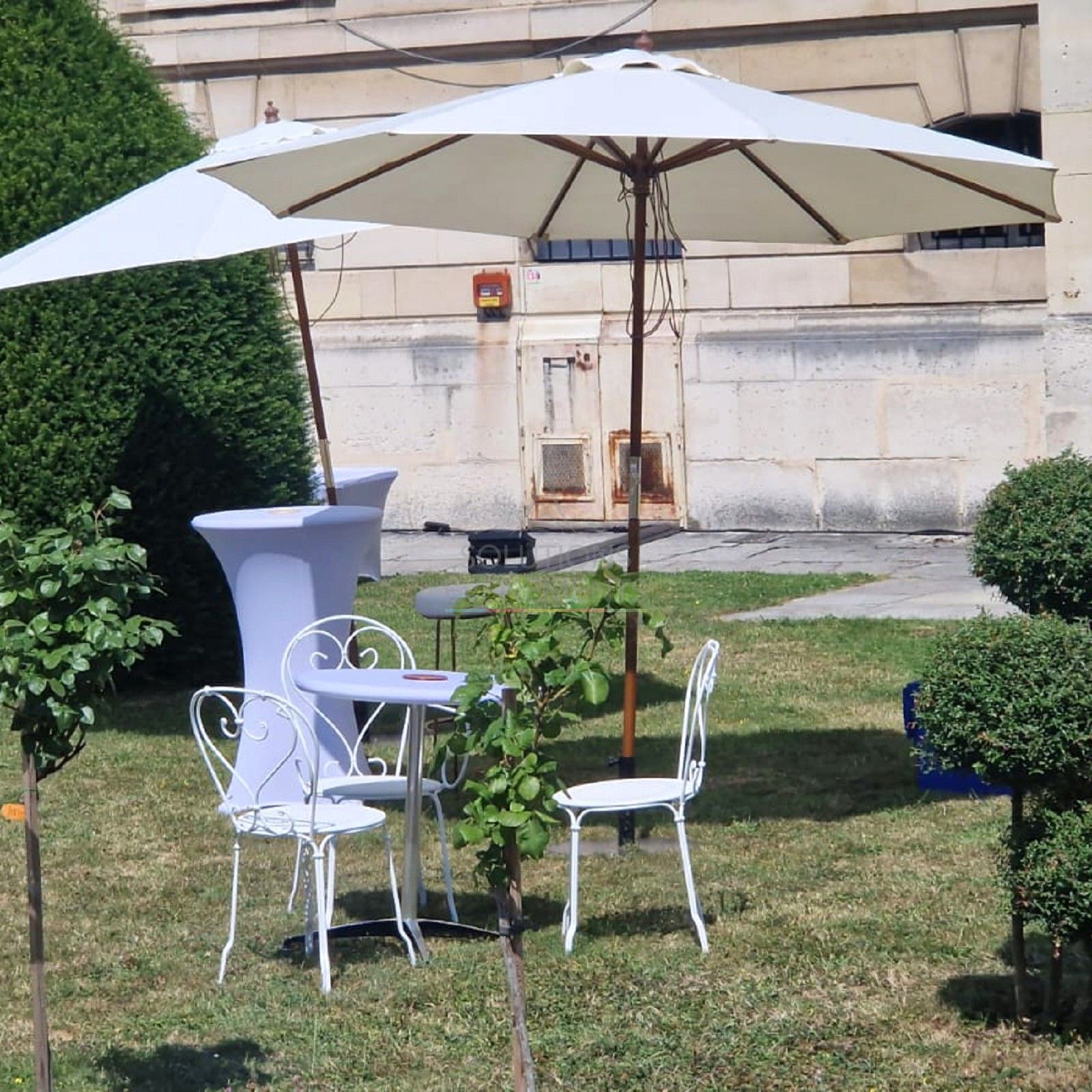 Chaise de jardin blanche en fer forgé - Visuel 5