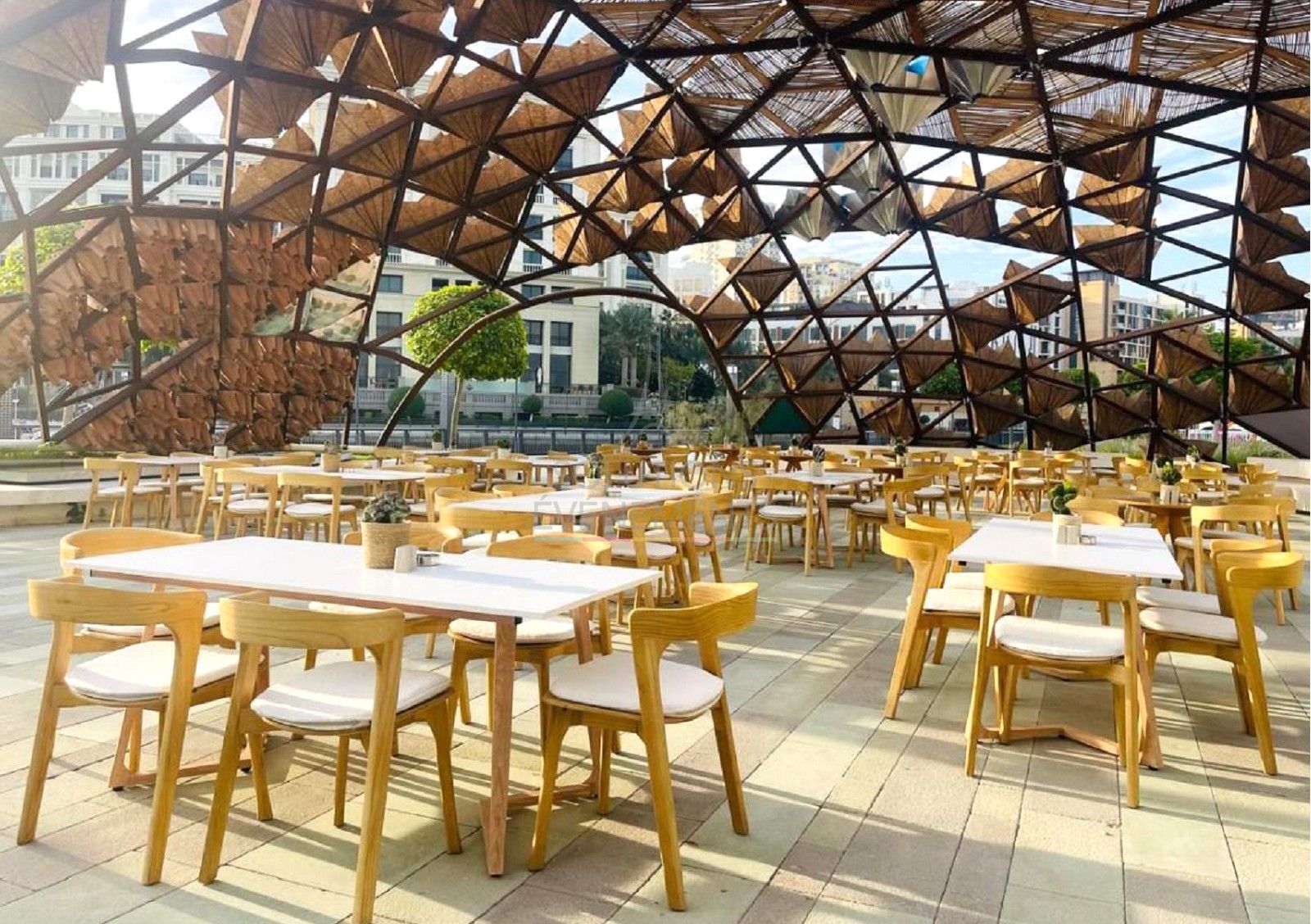 Chaise E-Bok - Chêne naturel avec coussin bouclette - Visuel 3