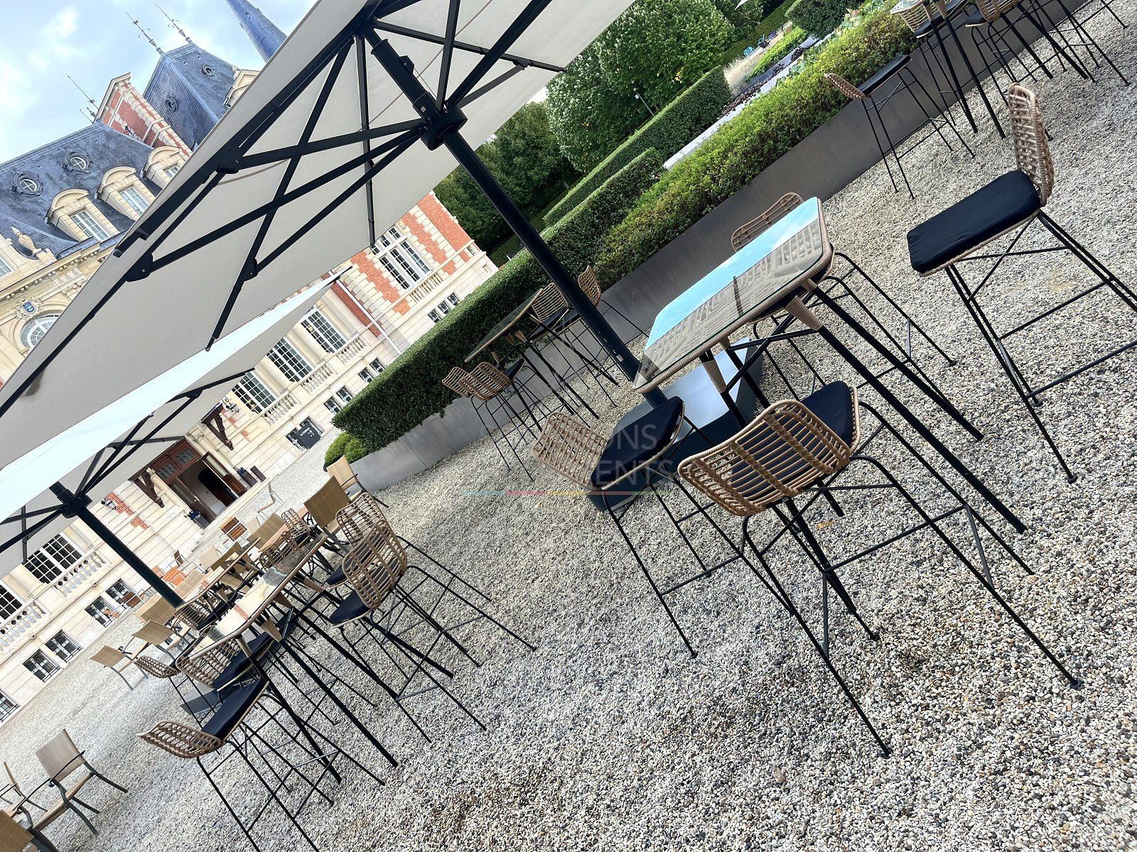 Chaise Haute Palm Rotin avec coussin - Visuel 3