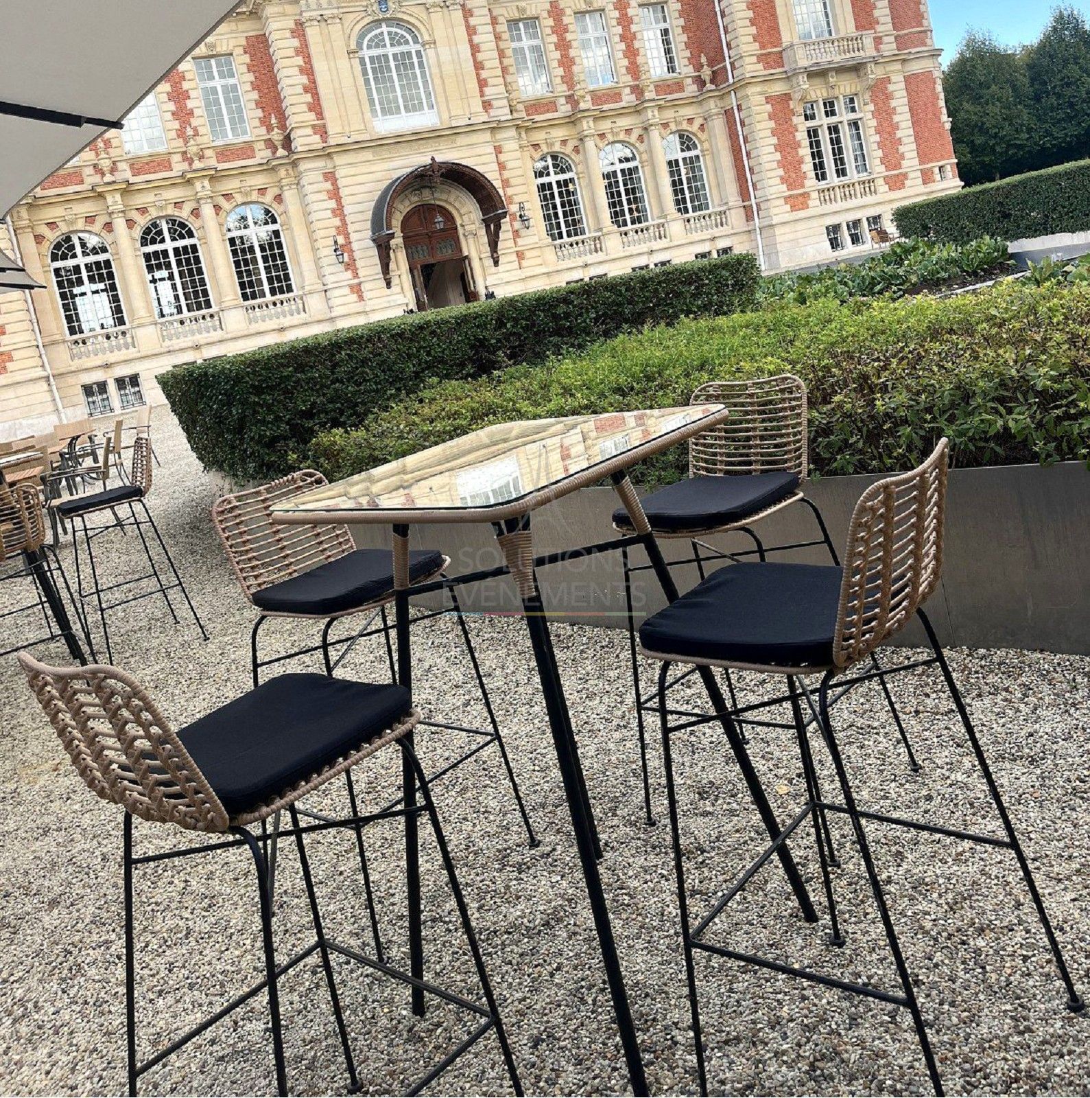 Chaise Haute Palm Rotin avec coussin - Visuel 4