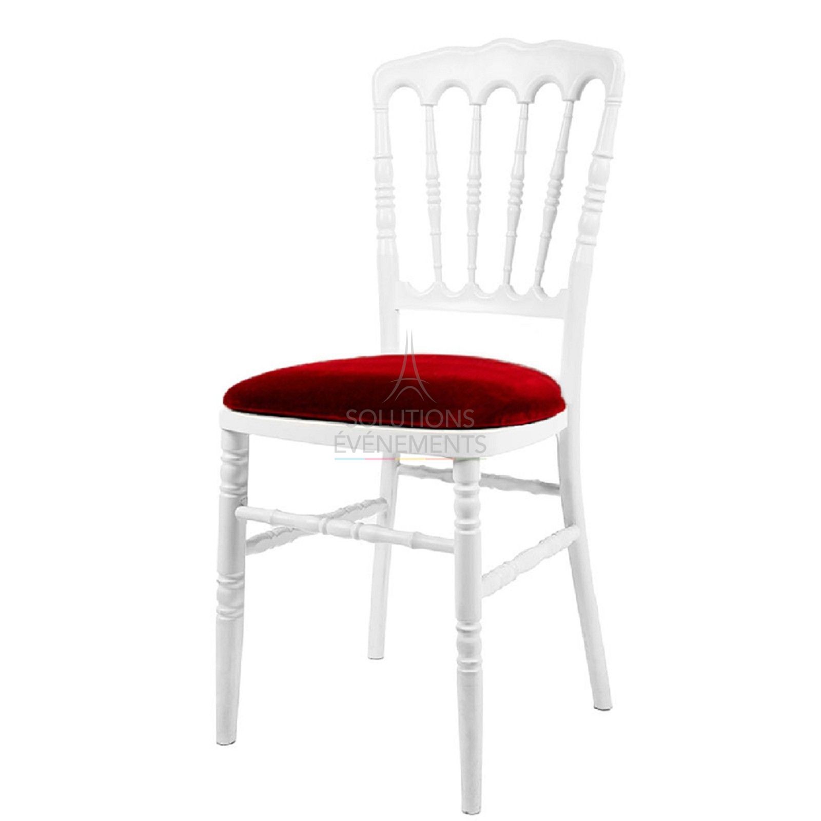 Chaise Napoleon blanche - bordeaux - Visuel 1