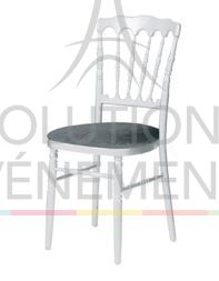 Location de chaise napoleon blanche avec assise grise