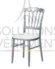 Location de chaise napoleon grise avec assise blanche