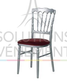 Location de chaise napoleon grise avec assise bordeaux