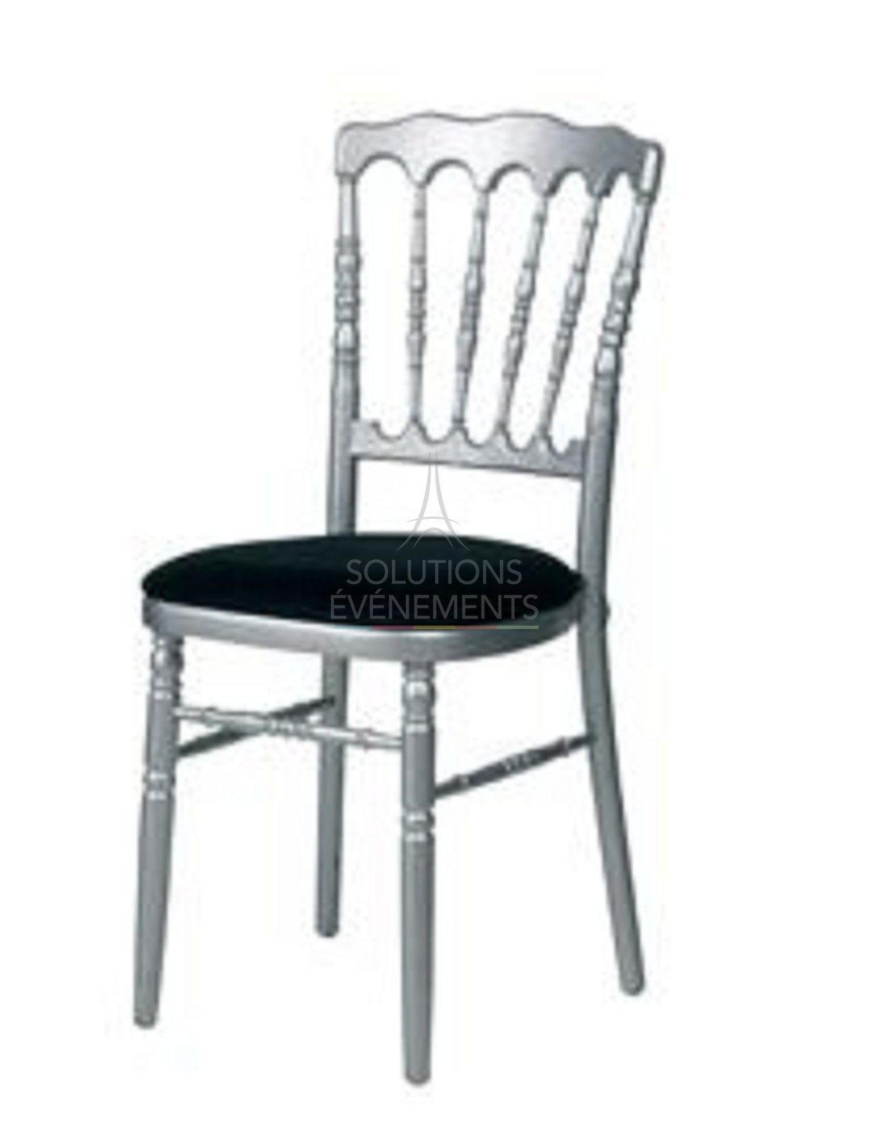 Location de chaise napoleon grise avec assise noire
