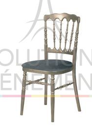 Location de chaise napoleon or avec assise grise